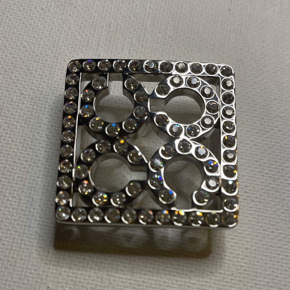 Coach Silver Rhinestone Belt Buckle - Picture 3 of 6